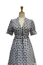 Load image into Gallery viewer, Blue and White Dot Dress