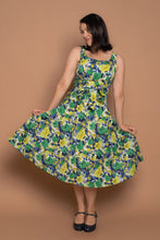 Load image into Gallery viewer, Mattie Blue &amp; Lime Floral Dress