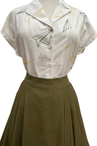 Fabulous Paper Plane Novelty Blouse