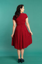 Load image into Gallery viewer, Enchanted Red And Mustard Petite Floral Dress