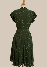 Load image into Gallery viewer, Manette Green &amp; Cream Dots Dress