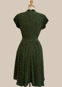 Manette Green & Cream Dots Dress