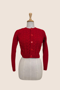 Red Crop Cardigan