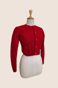 Red Crop Cardigan