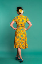 Load image into Gallery viewer, Jenny Mustard &amp; Turquoise Floral Dress