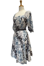 Load image into Gallery viewer, Watercolour Grey Pleated Dress 3/4 Sleeve