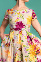Load image into Gallery viewer, Laura Mustard &amp; Fuchsia Dress