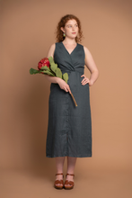 Load image into Gallery viewer, Romy Green Linen Dress
