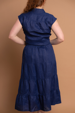 Load image into Gallery viewer, Petal Cobalt Hand Embroidered Skirt