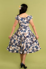 Load image into Gallery viewer, Astrid Navy &amp; Cream Monsteria Dress