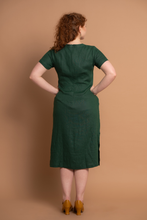 Load image into Gallery viewer, Clover Bottle Green Hand Embroidered Dress