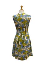 Load image into Gallery viewer, Malia Blue Geometric Linen Dress