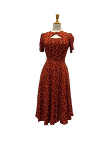 Ginger Red & Mustard Petite Floral Dress