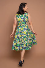 Load image into Gallery viewer, Mattie Blue &amp; Lime Floral Dress