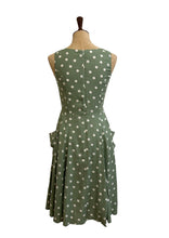 Load image into Gallery viewer, Chita Green &amp; Cream Polka Dot Linen Dress