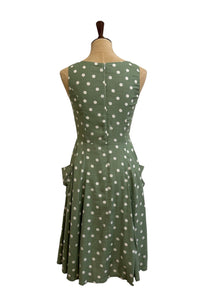 Chita Green & Cream Polka Dot Linen Dress