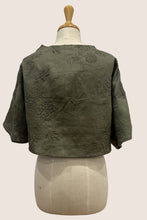 Load image into Gallery viewer, Lulu Green Embroidery Linen Bolero