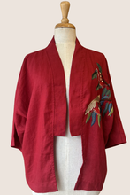 Load image into Gallery viewer, Ayla Red Embroidery Kimono