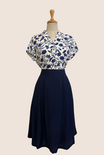 Load image into Gallery viewer, Fabulous Cream &amp; Navy Floral Blouse