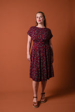 Load image into Gallery viewer, Annie Burgundy &amp; Green Floral Dress