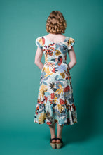 Load image into Gallery viewer, Astrid Blue &amp; Cream Tropical Dress