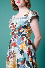 Load image into Gallery viewer, Astrid Blue &amp; Cream Tropical Dress