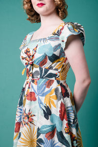 Astrid Blue & Cream Tropical Dress