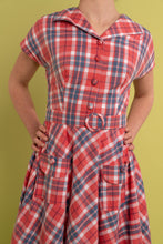 Load image into Gallery viewer, Artisan Pink &amp; Blue Gingham Dress