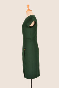 Belluci Bottle Green Linen Dress