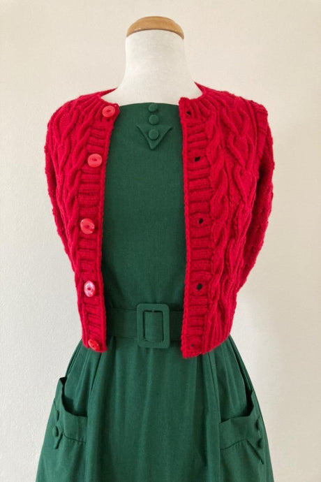 Red Crop Cardigan