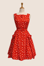 Load image into Gallery viewer, Bee Red &amp; White Linen Dress