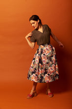 Load image into Gallery viewer, Coco Black Floral Skirt