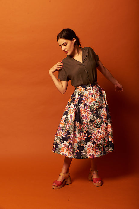 Coco Black Floral Skirt