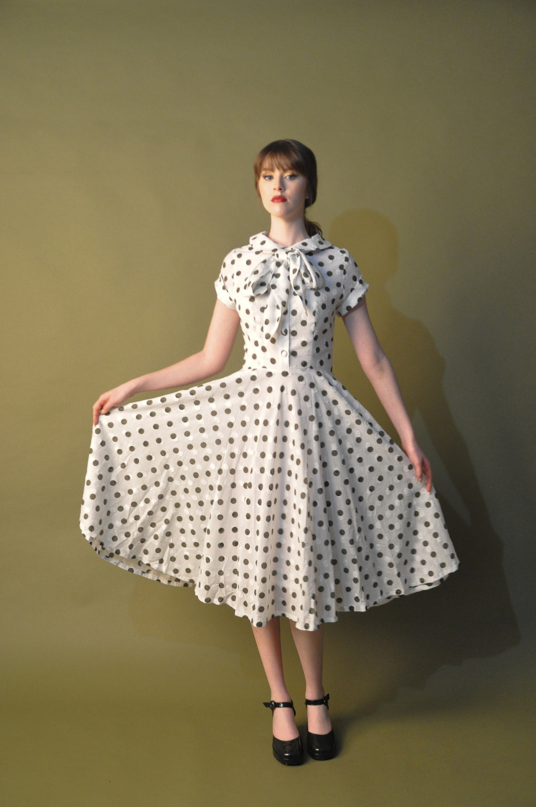 Bella green dots dress