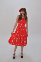 Load image into Gallery viewer, Formosa Red &amp; Cream Floral Dress