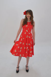 Formosa Red & Cream Floral Dress