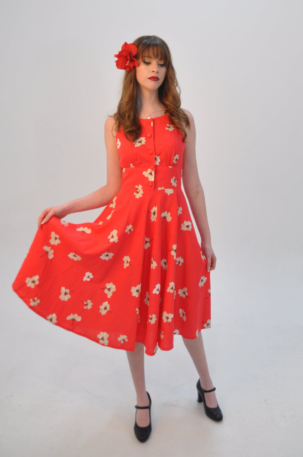 Formosa Red & Cream Floral Dress