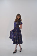 Load image into Gallery viewer, Manette Navy Strawberry Linen Dress