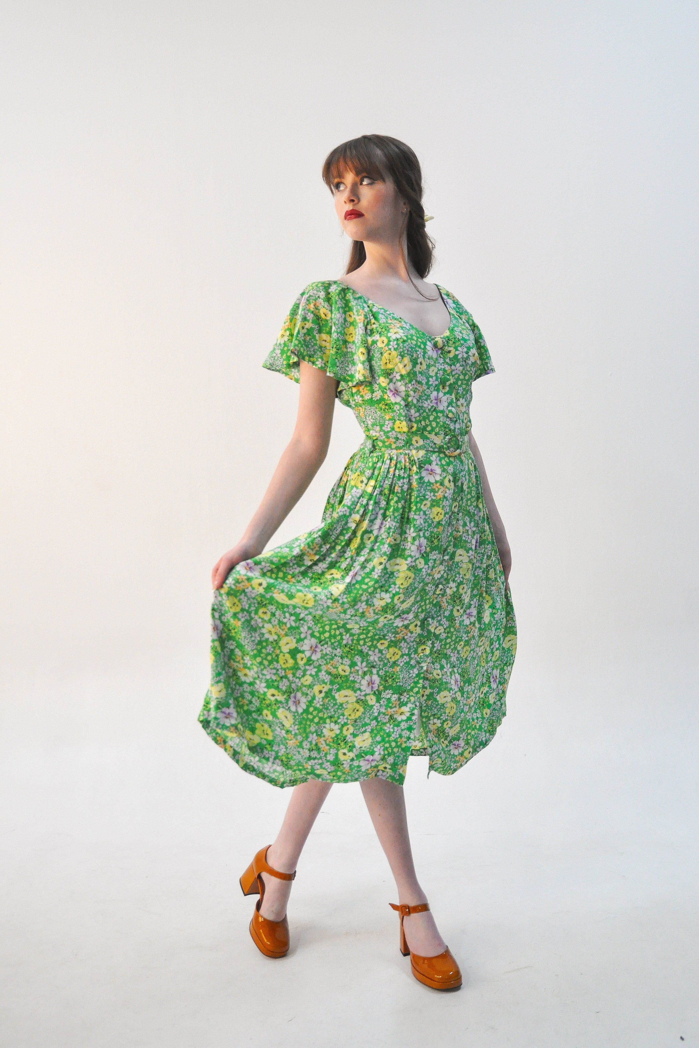 Nikita Green Floral Dress – Elise Design