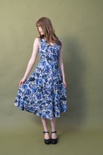 Load image into Gallery viewer, Evangeline Turquoise Floral Linen Dress