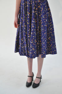 Manette Navy Strawberry Linen Dress