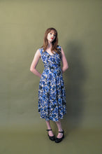 Load image into Gallery viewer, Evangeline Turquoise Floral Linen Dress