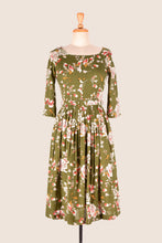 Load image into Gallery viewer, Verneta Green &amp; Red Floral Dress