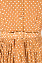 Load image into Gallery viewer, Camille Bronze &amp; Cream Polka Dot Dress