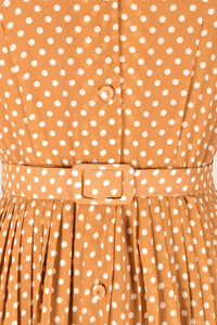 Camille Bronze & Cream Polka Dot Dress