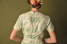 Load image into Gallery viewer, Sakura Cream &amp; Light Green Linen Dress