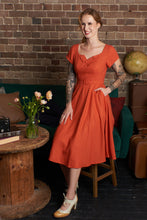 Load image into Gallery viewer, Juliet Cross Collar Burnt Orange Dress