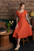 Load image into Gallery viewer, Juliet Cross Collar Burnt Orange Dress