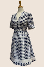 Load image into Gallery viewer, Blue and White Dot Dress