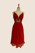 Load image into Gallery viewer, Orange Cocktail Embroidery Dress